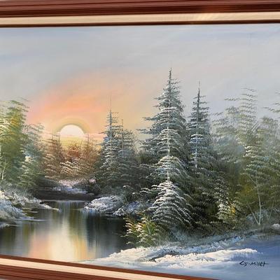 Large Landscape Art Signed Oil On Canvas