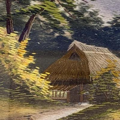 Early Hand Stitched Asian Scenes