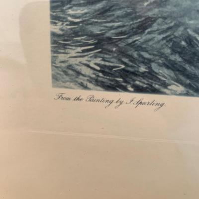 1925 J. Spurling Framed Litho “Lightning” Printed In England