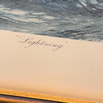1925 J. Spurling Framed Litho “Lightning” Printed In England