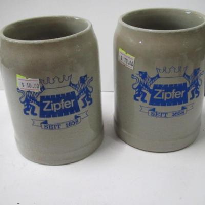 Austrian Beer Mugs Zipfer Stoneware