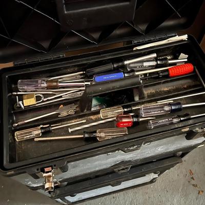 Stanley 3 Section Mobile Tool Chest on Trolley w Assortment of Tools