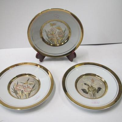 24K Gold Edged Vintage Japanese Chokin Collector Plates