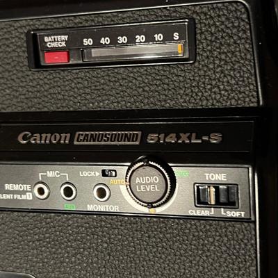 Vintage Canon 514XL-S Canosound Super 8 Movie Film Camera w Case, Microphone, Remote