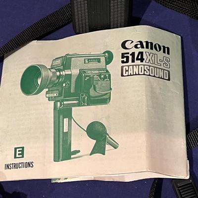 Vintage Canon 514XL-S Canosound Super 8 Movie Film Camera w Case, Microphone, Remote