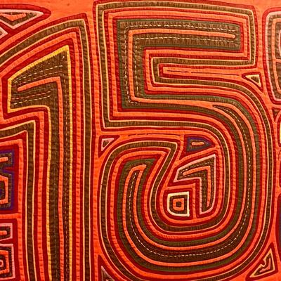 Vintage Framed Panamanian Textile Folk Art