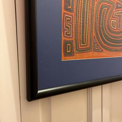 Vintage Framed Panamanian Textile Folk Art