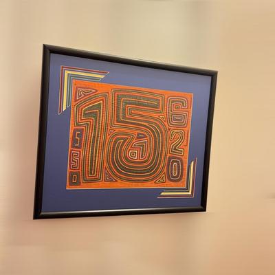 Vintage Framed Panamanian Textile Folk Art