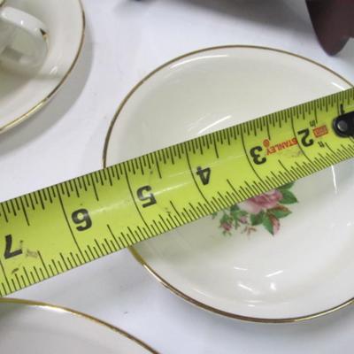 37 - Pieces Of Paden City Pottery American Rose Vintage Gold Rim USA