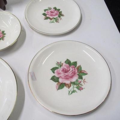 37 - Pieces Of Paden City Pottery American Rose Vintage Gold Rim USA
