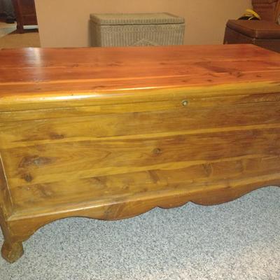 Wooden Storage Chest- Approx 40" x 19" x 20" Tall (No Contents)