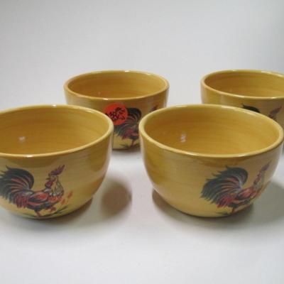 Table Tops Gallery French Rooster Morning Hand Painted Bowls