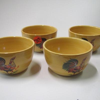 Table Tops Gallery French Rooster Morning Hand Painted Bowls