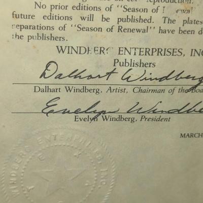 'Season of Renewal' by Dalhart Windberg Limited Edition Print- Approx 31 3/4" x 28"
