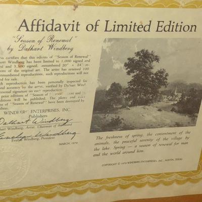 'Season of Renewal' by Dalhart Windberg Limited Edition Print- Approx 31 3/4" x 28"