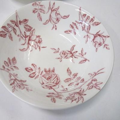 Vintage Antique Rose Salad Bowl Chruchill Made In England