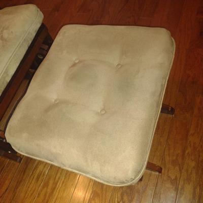 Wooden Glider Chair with Ottoman