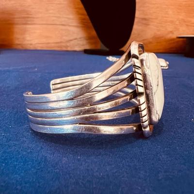 Vintage Elisabeth Guerro Navajo Native American Necklace Cuff Bracelet Set
