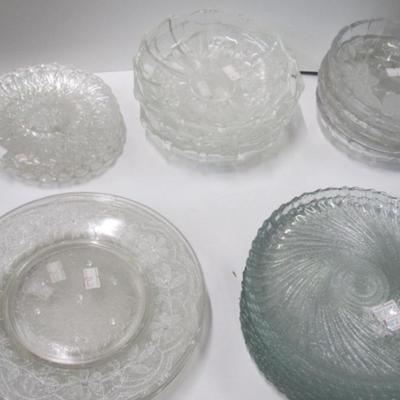 Vintage Indiana Glass Pretzel Plate Frosted Apple Blossom Bowl Daisy Point Arcoroc Sea Breeze Swirl Pattern Plates