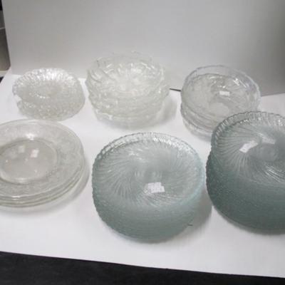 Vintage Indiana Glass Pretzel Plate Frosted Apple Blossom Bowl Daisy Point Arcoroc Sea Breeze Swirl Pattern Plates