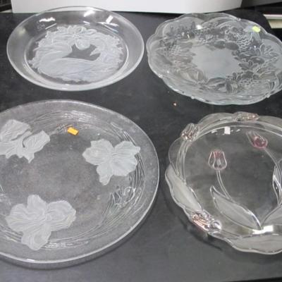 Frosted Crystal Glass Duck Platter Mistletoe & Bow Platter Mikasa Juliana Crystal Footed Cake Platter