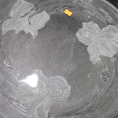 Frosted Crystal Glass Duck Platter Mistletoe & Bow Platter Mikasa Juliana Crystal Footed Cake Platter