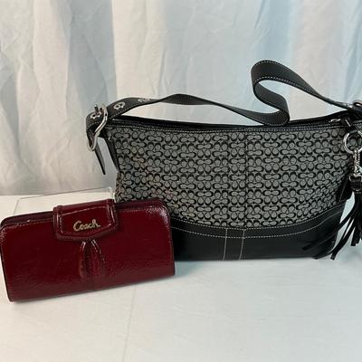Lot E 237 Coach Shoulder Bag and NWT Red Coach Patent Leather Wallet