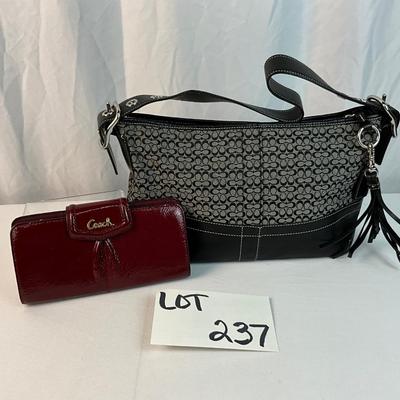 Lot E 237 Coach Shoulder Bag and NWT Red Coach Patent Leather Wallet