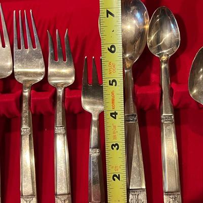 Vintage 143 Pc Set of VU Brass Flatware In Original Carved Wood Box
