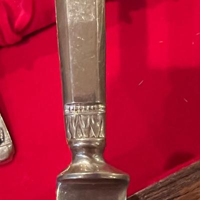 Vintage 143 Pc Set of VU Brass Flatware In Original Carved Wood Box