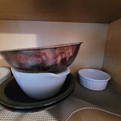 Lot of serving platters, plates, bowls everything pictured
