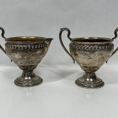 Rogers Sterling Weighted Reinforced Cream & Sugar set