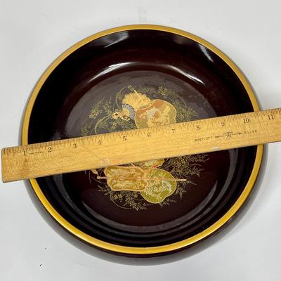 Japanese Wooden Lacquer Ware Shallow Bowl