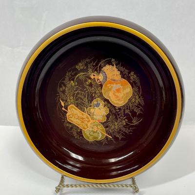 Japanese Wooden Lacquer Ware Shallow Bowl