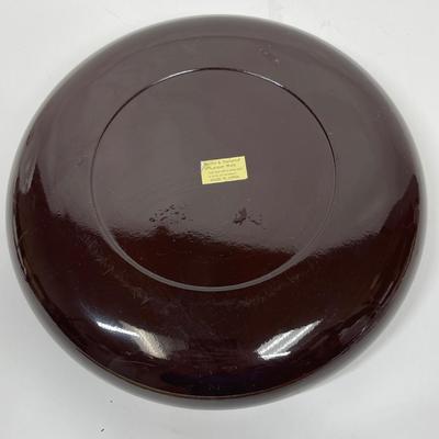 Japanese Wooden Lacquer Ware Shallow Bowl