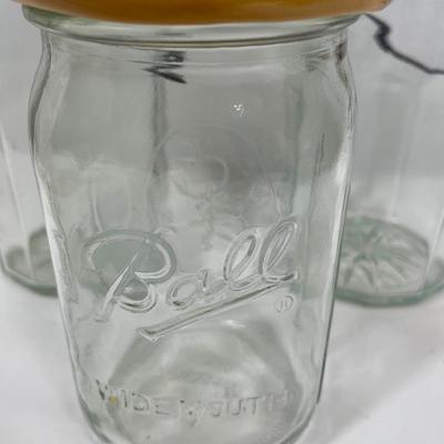 Lot of 3 glass containers with lids for storage