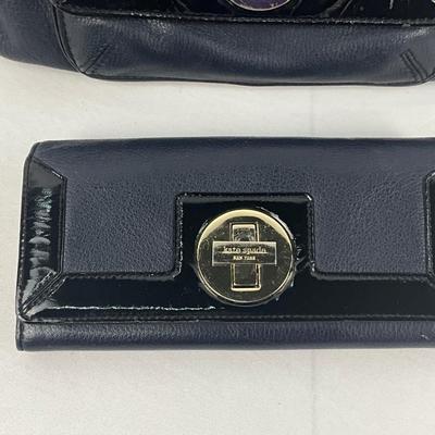 Lot E 249 Vintage Kate Spade Navy Leather Handbag with Matching Wallet