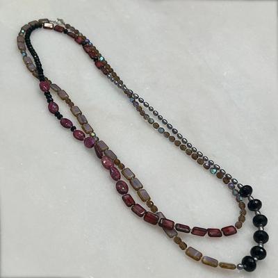 Stephanie Wolf Medley Necklace 64" - Freshwater Pearls, Onyx, Agate, Crystals