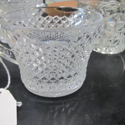 Westmoreland Glass Anchor Hocking Creamer/Sugar Bowls Assortment Of Glasses & Plastic Pitcher