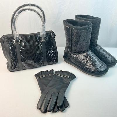 Lot G 257 Bearpaw Shearling Boots Lancôme Faux Leather Tote Black Leather Gloves