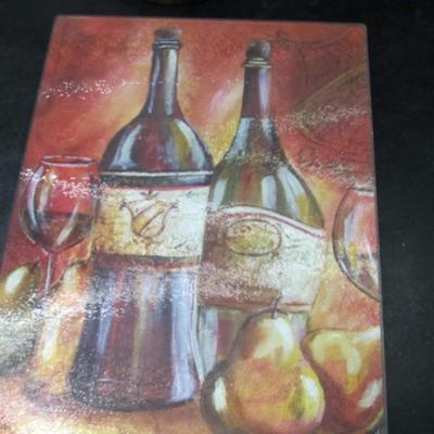 Chef Wine Bottle Holder Ceramic Chef Tile Glass Cutting Board