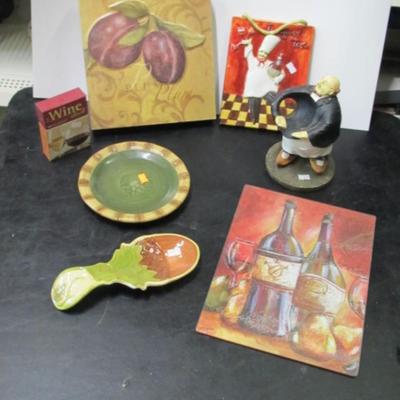 Chef Wine Bottle Holder Ceramic Chef Tile Glass Cutting Board