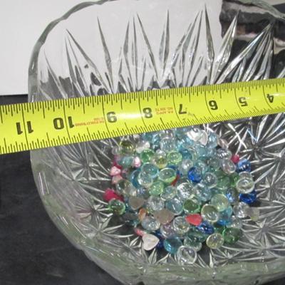 Tear Drop Serving Bowl Glass Fruit Bowl With Blue Fused Glass Bottom Swirl Design Anchor Hocking Baking Dish