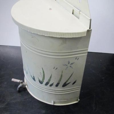 Antique Galvanized Tin Water Tank 15" Tall
