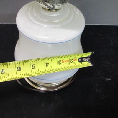Electric Milk Glass Floral Table Lamp