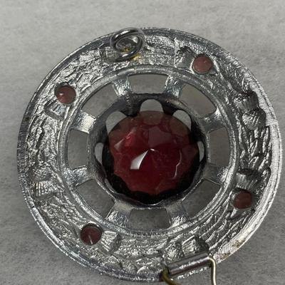 Huge Celtic Kilt Thistle Pin Brooch