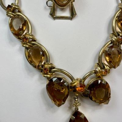 Chunky Rhinestone Necklace and Bracelet set
