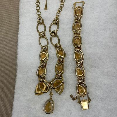 Chunky Rhinestone Necklace and Bracelet set