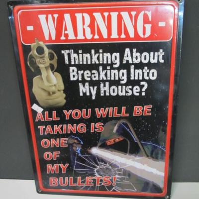 12" x 17" Metal "Warning" Sign