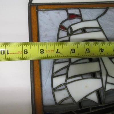 8 1/2" x 10 3/4" Stained Glass Ship
